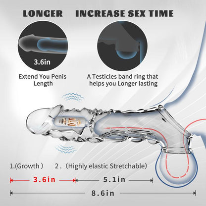 Extensor Vibrador Titan Pulse con Anillo Texturizado