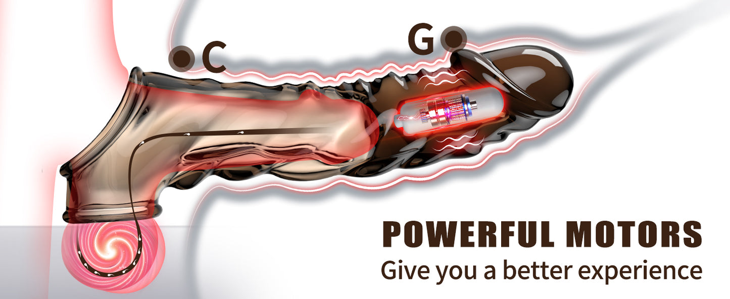 Extensor Vibrador Titan Pulse con Anillo Texturizado