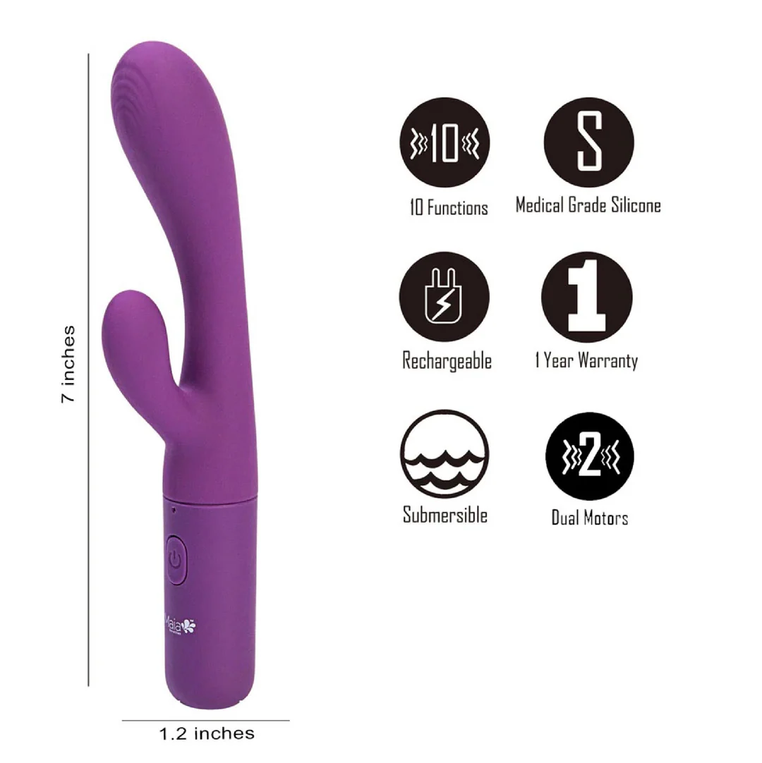 Rayla Vibrador Dual de Silicona Recargable