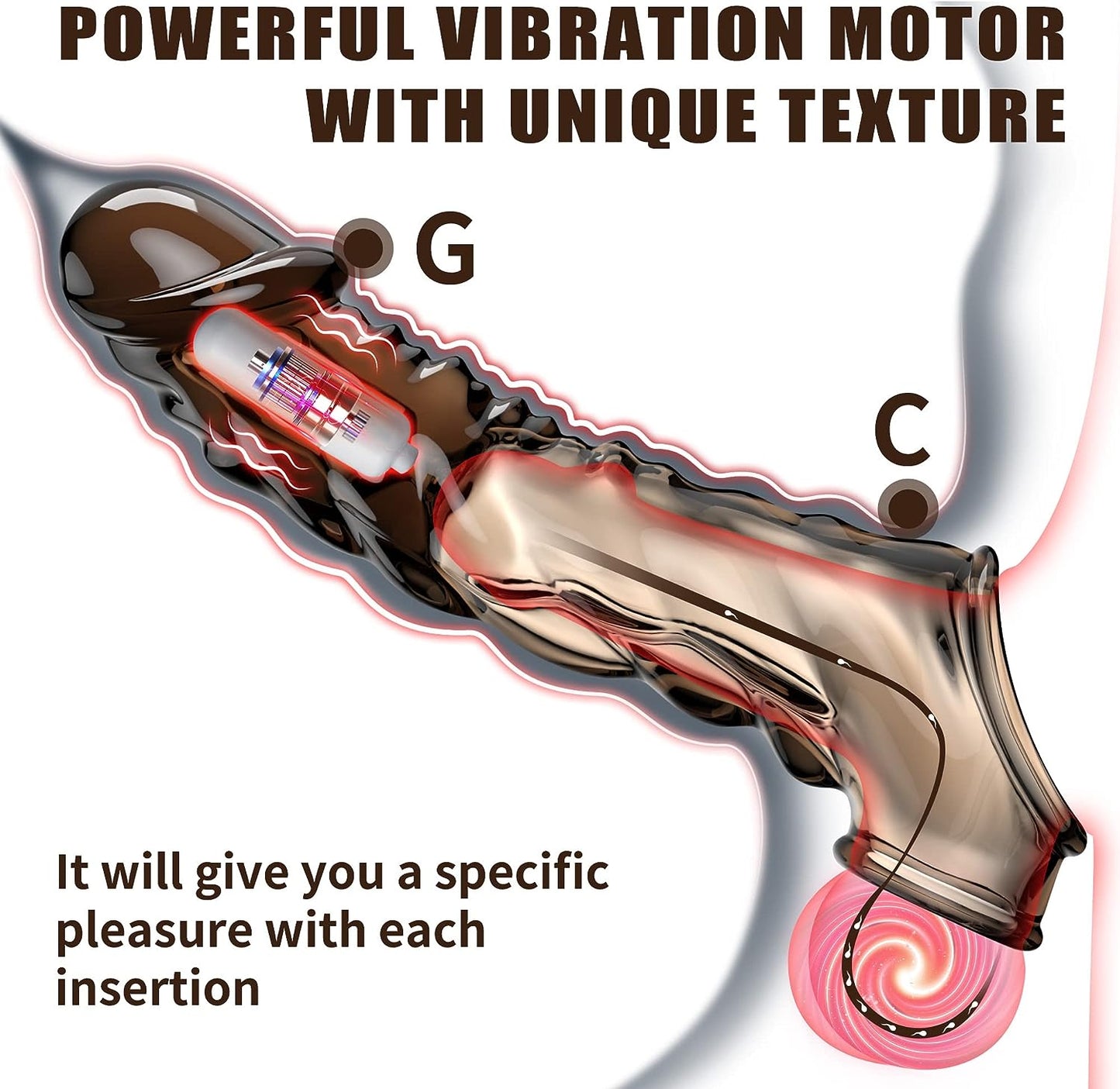 Extensor Vibrador Titan Pulse con Anillo Texturizado