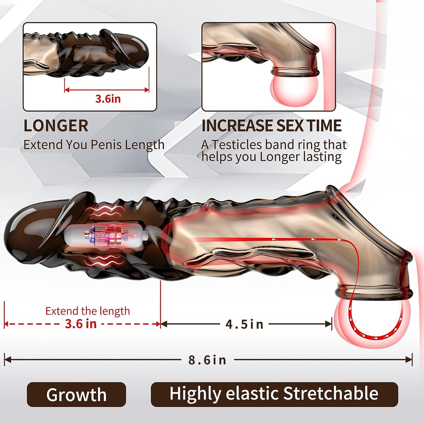 Extensor Vibrador Titan Pulse con Anillo Texturizado